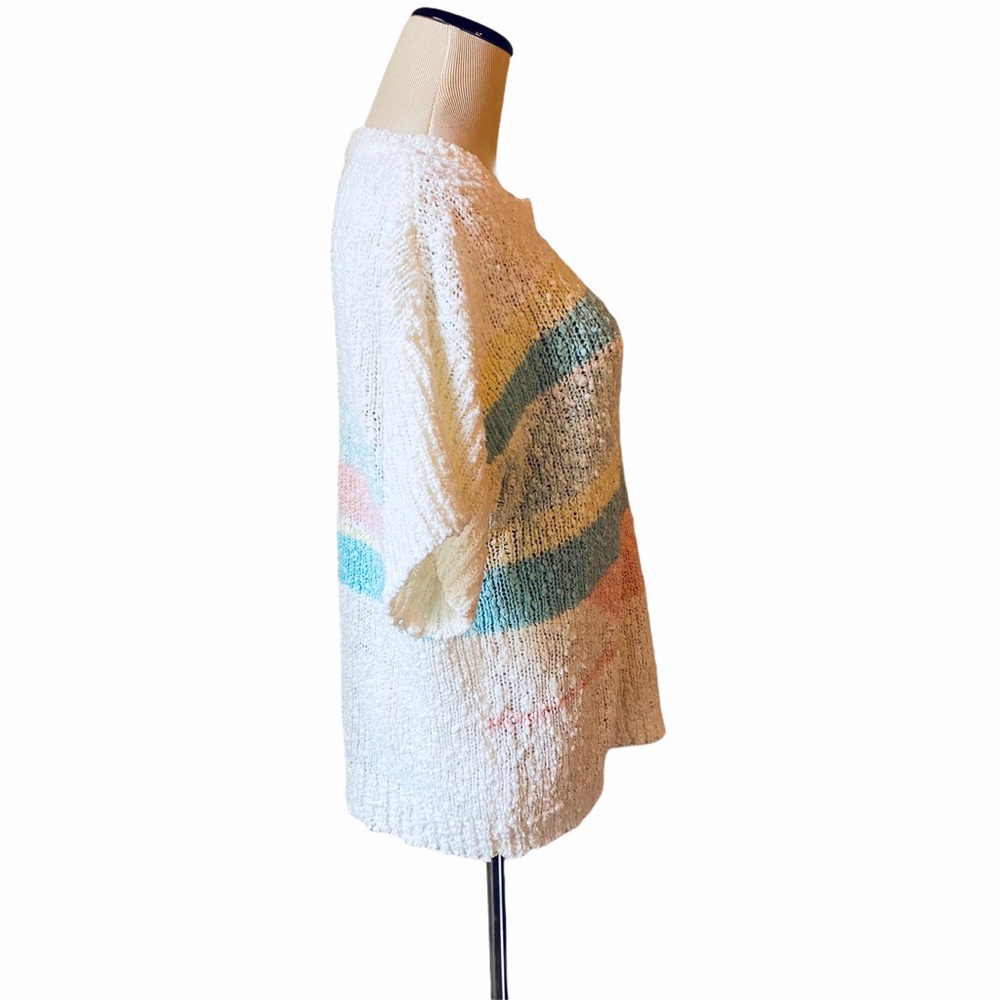 VINTAGE | Women’s Vintage Slouchy Oversized Pastel Colors Fuzzy Sweater Large - Picture 3 of 7
